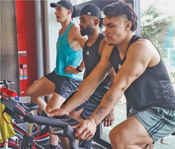  ?? Photo: NZ Sevens Media ?? All Blacks sevens player Akuila Rokolisoa (centre) training with teammates in Toulouse, France on May 8, 2023.