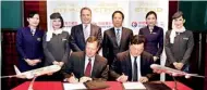 ??  ?? Etihad Airways President and Chief Executive Officer James Hogan and China Eastern Airlines Chairman Liu Shaoyong preside over the signing of the original MoU by Etihad Airways Chief Strategy and Planning Officer Kevin Knight and China Eastern Airlines...