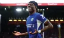  ?? ?? Noni Madueke celebrates after making it 2-1 to Chelsea. Photograph: Chris Brunskill/ Fantasista/Getty Images