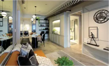  ?? ERA RESEARCH, URA PICTURES: SAMUEL ISAAC CHUA/THE EDGE SINGAPORE ?? Showflat of a typical three-bedroom unit at Provence Residence where sizes start from 883 sq ft