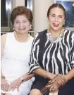  ??  ?? Sonia Mayor with Val’s ‘twin’ and high school best friend Eliza Romualdez Valtos.