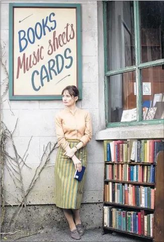  ?? Greenwich Entertainm­ent ?? EMILY MORTIMER in the new “The Bookshop,” about a woman who encounters resistance to opening a shop in an English village in 1959 — a rejuvenati­ng tale, she says, about “not succeeding.”