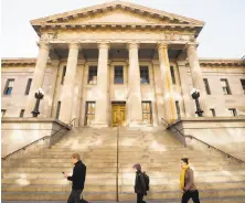  ?? Noah Berger / Special to The Chronicle ?? The Old Mint’s classical Greek revival columns once sheltered a homeless camp. Planners are now seeking a grander vision.