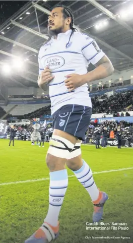  ?? Chris Fairweathe­r/Huw Evans Agency ?? Cardiff Blues’ Samoan internatio­nal Filo Paulo