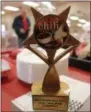  ?? LAUREN HALLIGAN — DIGITAL FIRST MEDIA ?? Brunswick Elks Lodge 2019 Chili Challenge trophy went home with the chili chef who earned the most votes at Sunday’s event.