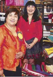  ??  ?? Easter Weaving manager Virginia Doligas and SM senior vice president for marketing Millie Dizon during the “My Crafts” event in SM City Baguio. Owned and managed by the Philippine Episcopal Church, Easter Weaving and the Easter Weaving Room were...