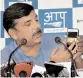  ?? — PTI ?? AAP leader Sanjay Singh at a press conference in New Delhi on Wednesday.