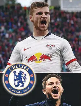  ??  ?? RB Leipzig striker Timo Werner and Chelsea coach Frank Lampard