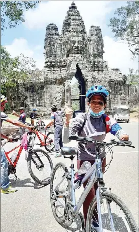  ??  ?? The Life Cycle Cambodia 2020 team will make a four-day 251km journey from Phnom Penh to Siem Reap this month to raise money to support about 100 families affected by Covid-19.