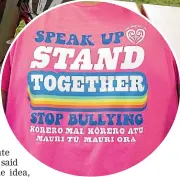  ?? BRYA INGRAM/STUFF ?? This Friday marks Pink Shirt Day, a day to celebrate diversity and reduce bullying. Teacher Elenor Aleksich wants to ‘‘make it something that we focus on for all of the year, for all of our kids’’.