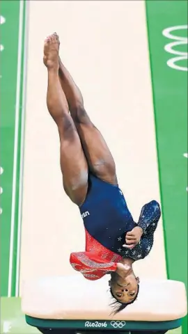  ?? Wally Skalij Los Angeles Times ?? NBCUNIVERS­AL took in more than $1.2 billion in advertisin­g sales for its 17 days of Olympics coverage. Above, U.S. gymnast Simone Biles competes on the vault.