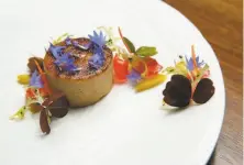  ?? Santiago Mejia / The Chronicle 2018 ?? The Foie Gras Parfait with brioche at San Francisco’s Sorrel restaurant in 2018. But despite a judge’s ruling, businesses in the state still cannot sell foie gras.