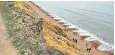  ??  ?? This week’s cliff collapse at Barton-on-sea