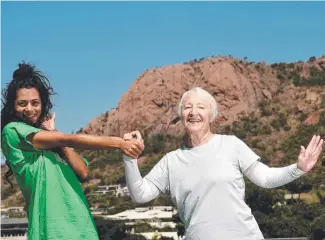  ?? ?? Peggy Robertson, 79, with Niharika Senapati, will be performing in Dancenorth Australia's Dance Tropics Dance, described as an “all-ages dance party under the stars”. Picture: Evan Morgan