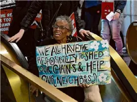  ?? Will Waldron/times Union archive ?? Housing advocates called for passage of “good-cause” eviction” laws on March 19 in Albany. A housing deal as a part of the state budget is expected to include a version of “good cause.”