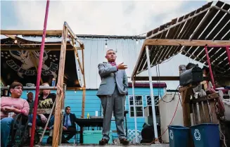  ?? Daniel Carde/contributo­r file photo ?? Edgewood ISD Superinten­dent Eduardo Hernández speaks at a 2019 meeting. The district is holding community meetings about a “redesign” that could shutter some schools.