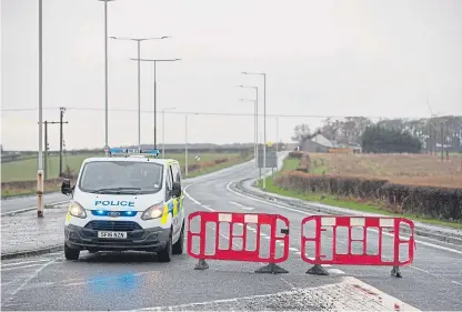  ?? Picture: Kenny Smith. ?? The A915 Standing Stane Road in Kirkcaldy was closed following the accident.
