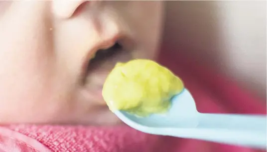 ??  ?? > Allowing babies to feed themselves solid foods rather than spoon-feeding them does not increase the risk of choking, research has found