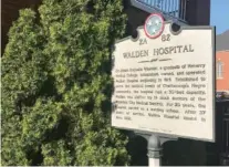  ?? CONTRIBUTE­D PHOTO BY MICKEY ROBBINS ?? This marker highlights Meharry Medical College gradaute Dr. Emma Rochelle Wheeler, who owned and operated Walden Hospital.