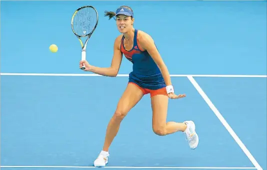  ?? Photos: PHOTOSPORT ?? Warming up: Ana Ivanovic at the Auckland Classic yesterday, where she won her first round doubles match with partner Kirsten Flipkens.