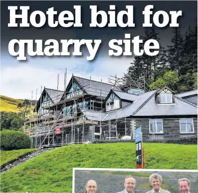  ??  ?? ● There are plans to turn Plas Weunydd – the house where the Greaves family lived in the 19th century – into a four-star hotel. Right: Cllr Dafydd Meurig, Cllr Dyfrig Siencyn, Michael Bewick and Ioan Thomas, Gwynedd’s Cabinet Member for the Economy