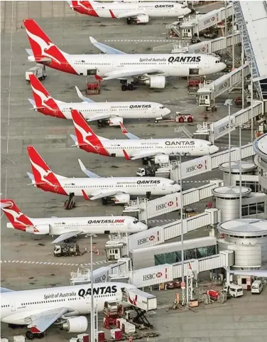  ?? Photo: Qantas ?? Qantas has announced a $1b half yearly loss due to the COVID-19 pandemic. The airline also said internatio­nal flights will resume in October.