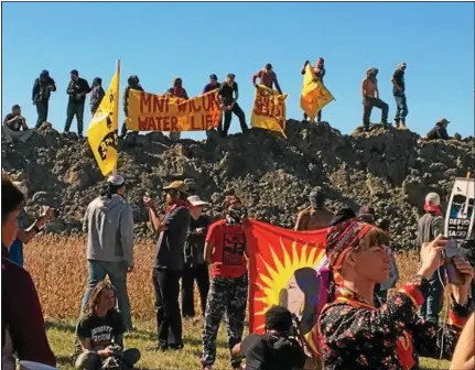  ?? PHOTO COURTESY OF SHARON BRASCH — FOR DIGITAL FIRST MEDIA ?? Protesters gathered at Standing Rock last fall in their fight to stop the constructi­on of the 1,200-mile Dakota Access Pipeline.