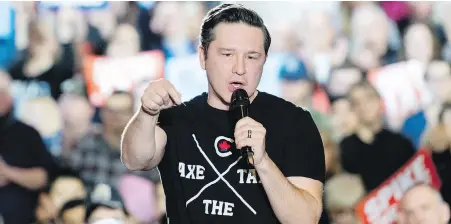  ?? SPENCER COLBY, THE CANADIAN PRESS ?? Conservati­ve Party Leader Pierre Poilievre speaks during a rally in Ottawa on Sunday.