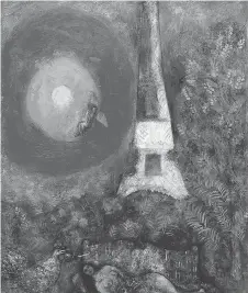  ?? NATIONAL GALLERY OF CANADA/CHRISTIE’S ?? Quebec media reported this week that the National Gallery is selling Marc Chagall’s La Tour Eiffel at auction to raise money to buy the David painting.