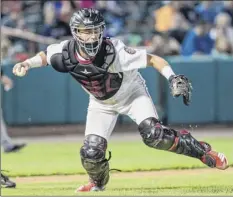  ?? Jim Franco / Special to the Times Union ?? Tri-city Valleycats catcher Nate Perry was called up to Class A-advanced Fayettevil­le on Sunday. Perry — a third-year pro — ranks third in franchise history with 12 home runs.