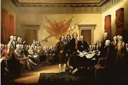  ?? JOHN TRUMBULL ?? John Trumbull’s painting “Declaratio­n of Independen­ce.”