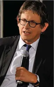  ??  ?? Debate: Guardian editor Alan Rusbridger