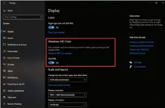  ??  ?? The HDR toggle you’re looking for in Windows 10’s system settings.