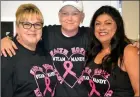  ?? RECORDER PHOTO BY ALEXIS ESPINOZA ?? Sheina Williams (left) poses for a photo with Mandy Childress (center) and Christina Johnson (right) at the H.O.W. dinner on Wednesday night at the Ed Flory Veterans Memorial Building. Williams and Johnson were Childress’ cosponsors for the night’s event.