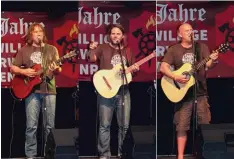  ?? Fotos: Christina Reiner ?? Für Stimmung sorgten die drei Männer mit Gitarre (von links) Thomas Hefter, Stefan Keller und Michael Dietmayr.