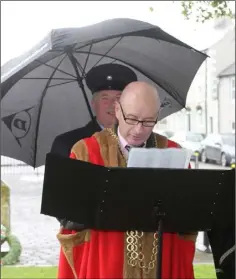  ??  ?? Mayor of Wexford Cllr Frank Staples speaking at the commemorat­ion.