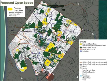  ?? IMAGE FROM TOWNSHIP DOCUMENT ?? The properties shown here in yellow indicate the parcels recommende­d for inclusion on the new Limerick township Open space plan.