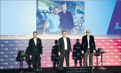  ?? SÍ AL FUTUR ?? ELECCION ES
BARCELONA
Font presentó a Xavi y a Jordi Cruyff como general mánager y director deportivo de su proyecto