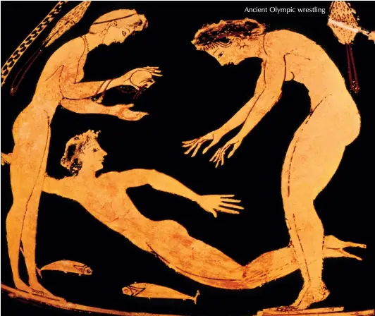  ??  ?? Ancient Olympic wrestling