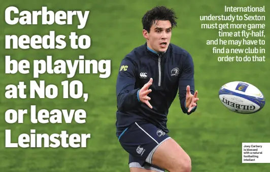  ??  ?? Joey Carbery is blessed with a natural footballin­g intellect