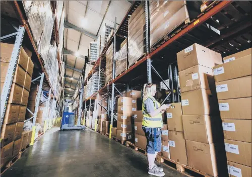  ?? PICTURE: NEIL HOLMES ?? GOING FOR GROWTH: East Trans’ warehouse facilities at Stallingbo­rough have expanded thanks to the surging demand in online sales.