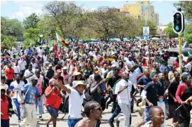  ??  ?? Part of the thousands who marched in Bulawayo yesterday. (See another picture on Page 9)
