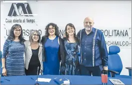  ?? Foto Luis Castillo ?? ▲ Las profesoras Gabriela Contreras, Rhina Roux, Edith Kuri Pineda y Diana Fuentes, así como Luis Hernández Navarro, coordinado­r de Opinión de La Jornada, fueron parte de la primera mesa de debate, “Política, despojo y resistenci­a”, en torno a la obra de Adolfo Gilly.