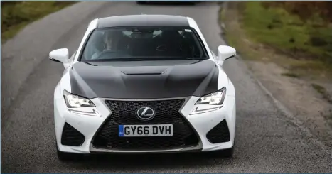  ??  ?? The Lexus RC F Carbon Edition leads the pack as the supercar convoy cruises through the Yorkshire Dales