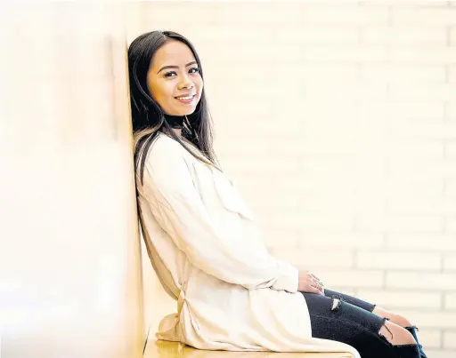  ?? CARLOS OSORIO/TORONTO STAR ?? Loizza Aquino is a U of T Scarboroug­h student who started Peace of Mind to end the stigma of mental-health issues for teens and advocate for more resources.