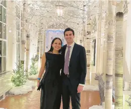  ?? ?? Jacob and Lizzy Kornman at the White House Hanukkah party in December.