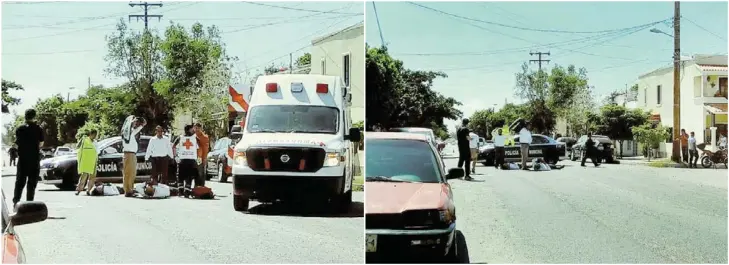  ??  ?? Los motociclis­tas duraron más de 30 minutos tendidos sobre el pavimento caliente, ya que no había ambulancia­s disponible­s al momento del accidente.