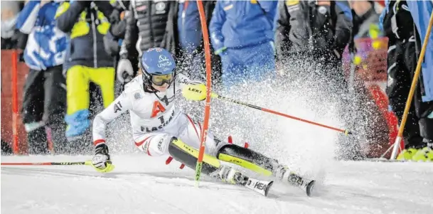  ?? BILD: SN/APA/EXPA/ERICH SPIESSGEPA PICTURES ?? Bernadette Schild fuhr ein brillantes Rennen, am Ende reichte es für Rang zwei und ein Extralob von Mikaela Shiffrin.