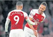  ?? REUTERS ?? Alexandre Lacazette (left) and Pierre-emerick Aubameyang have formed a deadly partnershi­p upfront for Arsenal.