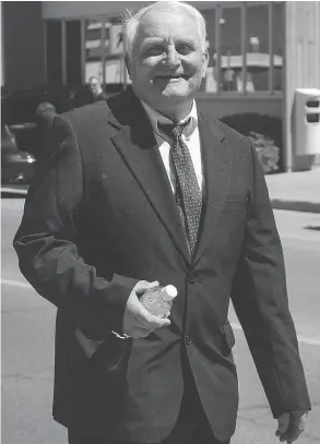  ?? JEFF MCINTOSH / THE CANADIAN PRESS FILES ?? Brandon Blackmore outside court in Cranbrook at his sentencing hearing in June.